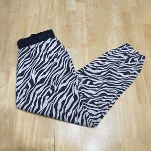 Victoria's Secret Women's Sweatpants Zebra Animal Print Black Y2K Vintage Small